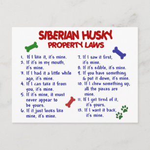Postal SIBERIAN HUSKY Property Laws 2