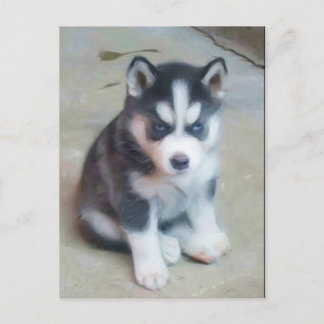 Postal siberiana de arte para cachorros