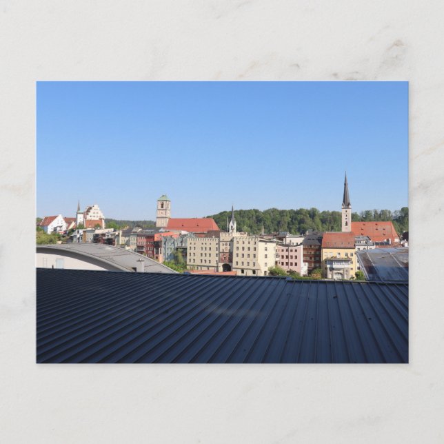 Postal Sicht auf Wasserburg am Inn vom Parkhausdach (Anverso)