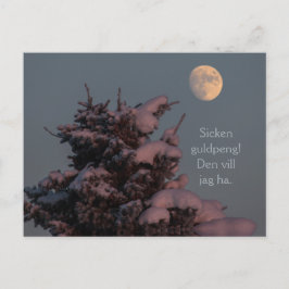 Postal ¡Sicken guldpeng! Grantrollet och månen CC0831