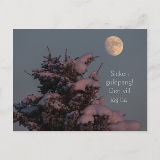 Postal ¡Sicken guldpeng! Grantrollet och månen CC0831 (Anverso)