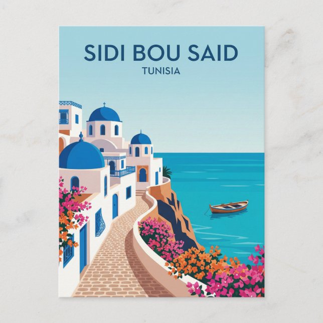 Postal Sidi Bou Said Túnez (Anverso)