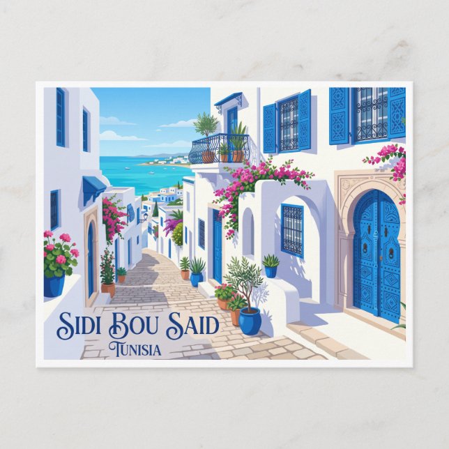 Postal Sidi Bou Said Túnez (Anverso)