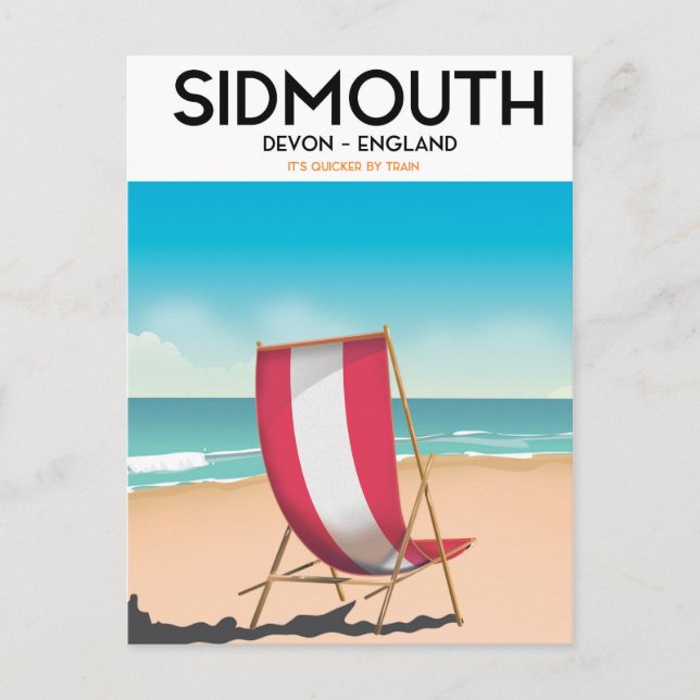 Postal Sidmouth, Devon, cartel vintage de viaje (Anverso)