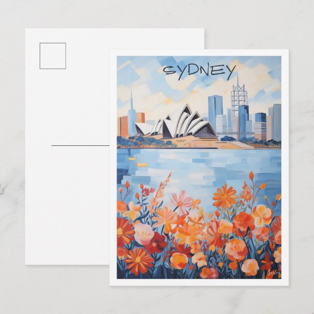 Postal Sídney Australia Arte Viaje  (Anverso / Reverso)