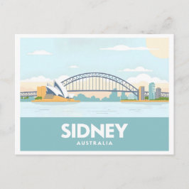Postal Sidney Australia Opera House Pastel Travel