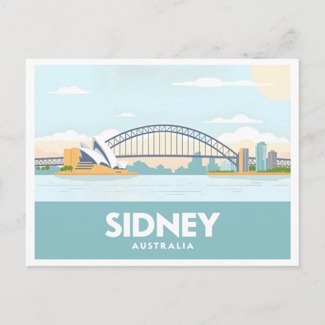 Postal Sidney Australia Opera House Pastel Travel (Anverso)