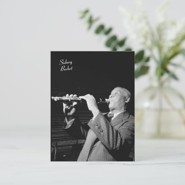 Postal Sidney Bechet (Anverso de pie)