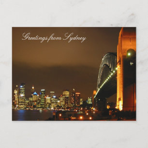 Postal sidney skyline de noche