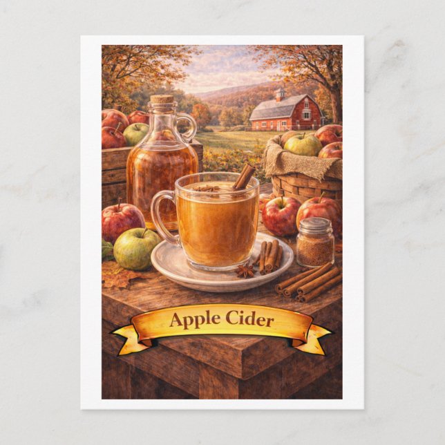 Postal Sidra de manzana (serie de comida estadounidense) (Anverso)