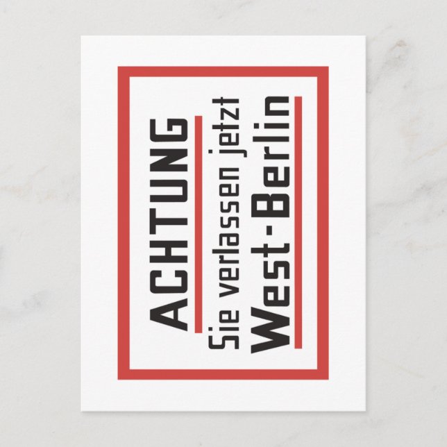 Postal Sie verlassen jetzt West-Berlin, Rótulo de Alemani (Anverso)