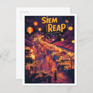 Postal Siem Reap Ilustracion de viajes artísticos en Camb