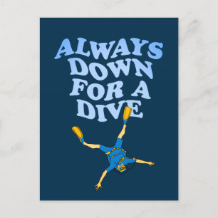 Postal Siempre Abajo Para Una Buceo   Divertido buceo Scu