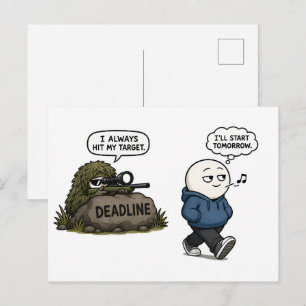 Postal Siempre Acierto Mi Objetivo – Divertida Procrastin