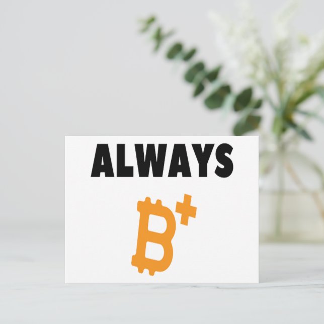 POSTAL SIEMPRE B+ : SER POSITIVO - BITCOIN (Anverso de pie)