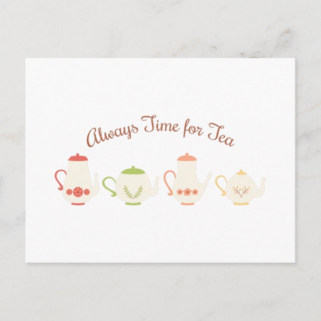 Postal Siempre es hora de tomar el té (Anverso)