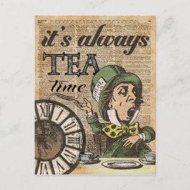 Postal "Siempre es tiempo de té" Mad Hatter Dictionary Ar