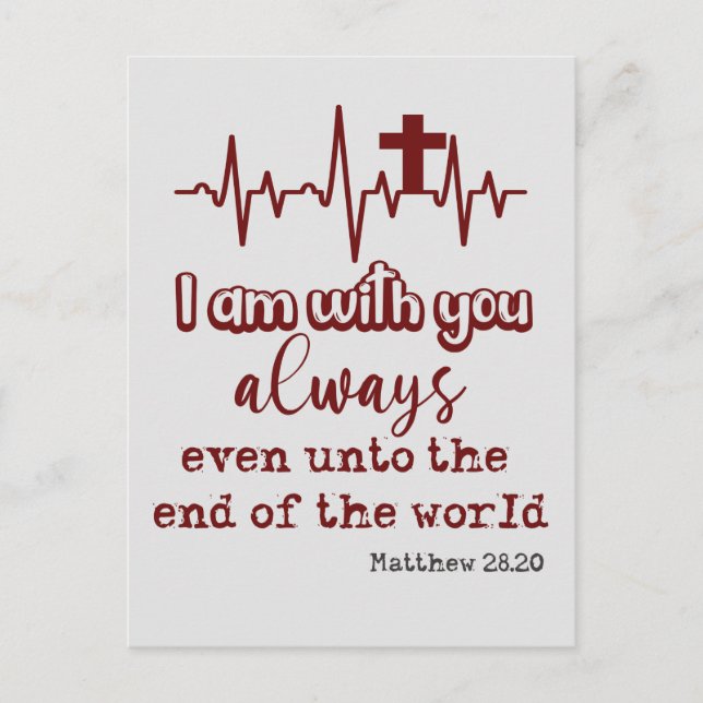 Postal Siempre estoy contigo Biblia Verse Cita (Anverso)
