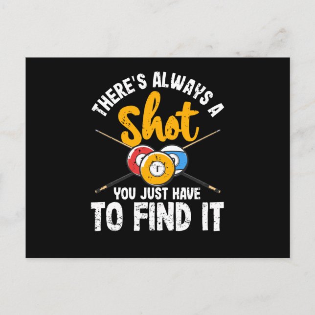 Postal Siempre hay una foto de Funny Billiards Pool Pla (Anverso)
