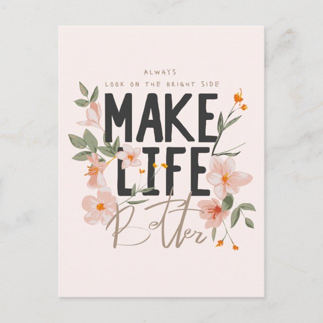 Postal Siempre Mira el Lado Bueno (Anverso)