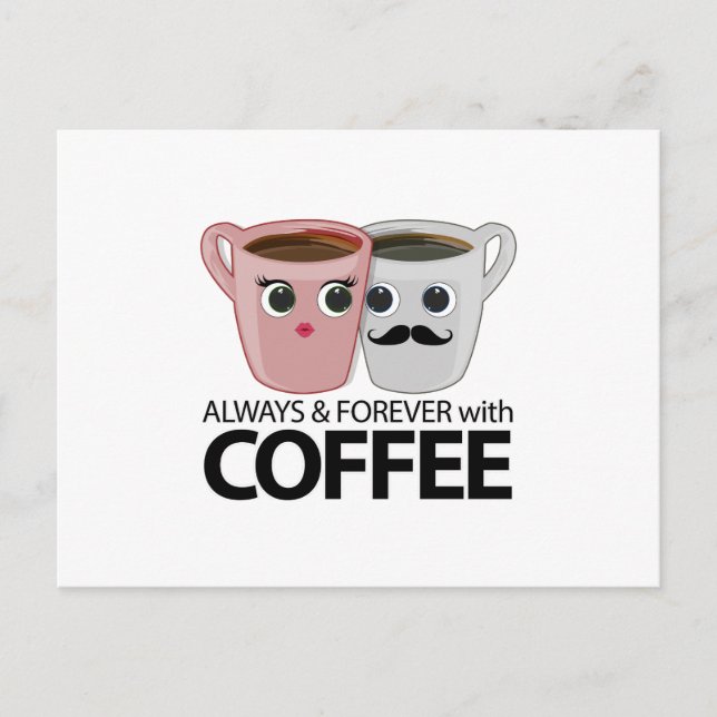 Postal Siempre y para siempre con café (Anverso)