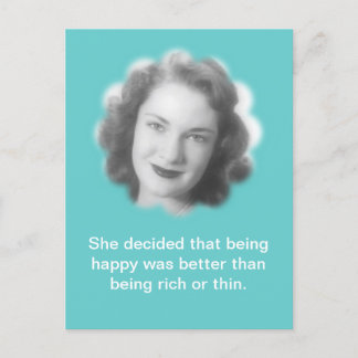 Postal Siendo feliz, foto del vintage de la diversión