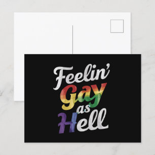 Postal Siendo gay como el infierno del orgullo LGBT