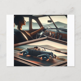Postal Siente el estilo retro de tu auto, conduzca.