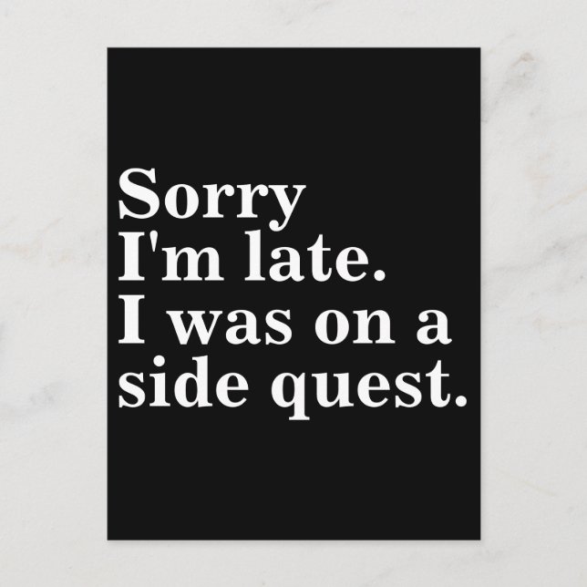 Postal Siento llegar tarde. Yo estaba en una búsqueda lat (Anverso)