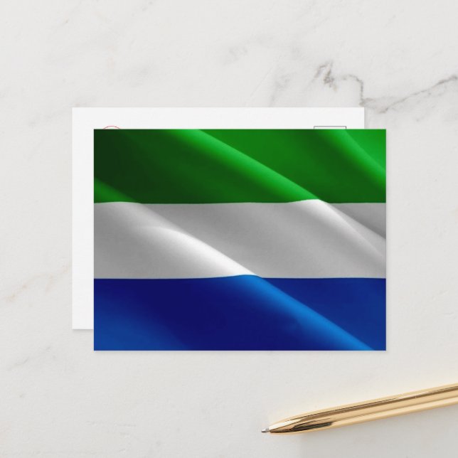 Postal Sierra Leona - Bandera Ondeando - (Anverso/Reverso In Situ)