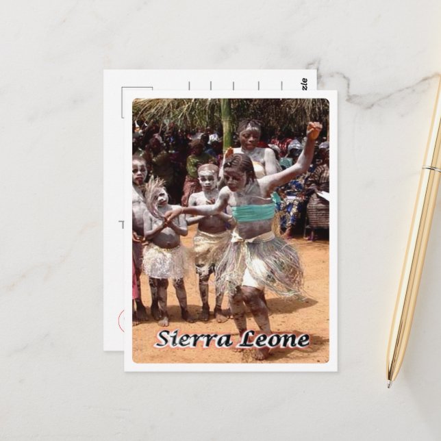 Postal Sierra Leona - El baile Koindu - (Anverso/Reverso In Situ)