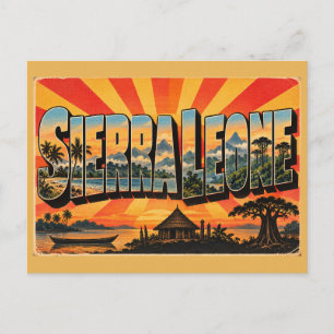 Postal Sierra Leona Montaña Selva Playa Vintage