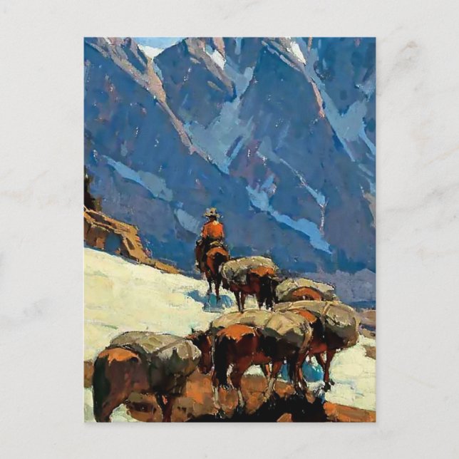 Postal “Sierra Pass” Arte Occidental de Edgar Payne (Anverso)