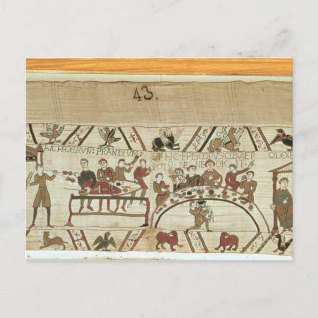 Postal Siervos preparando un banquete para William I (Anverso)