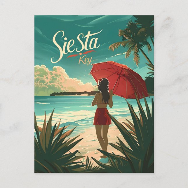 Postal Siesta Key Beach Travel ad (Anverso)