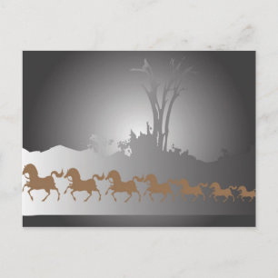 Postal Siete caballos