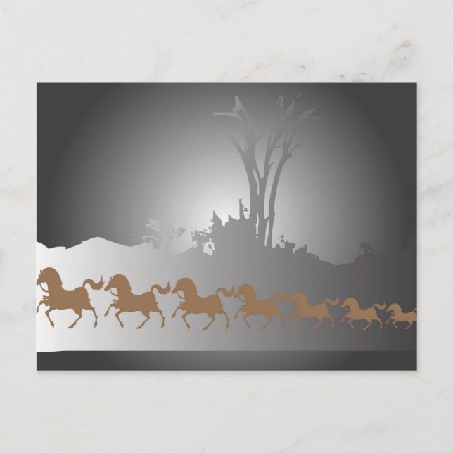 Postal Siete caballos (Anverso)