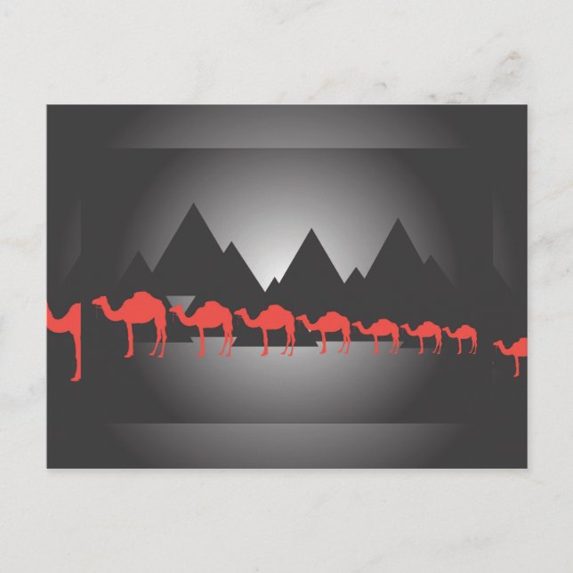 Postal Siete camellos, siete camellos (Anverso)