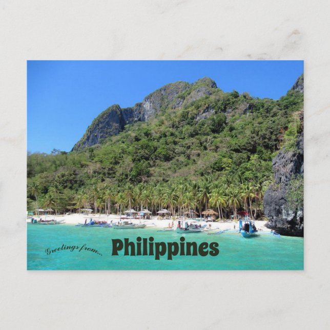 Postal Siete comandos de playa Filipinas (Anverso)