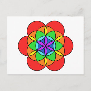 Postal Siete flores chakras de vida