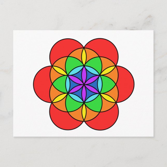 Postal Siete flores chakras de vida (Anverso)