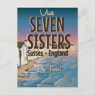 Postal Siete hermanas, poster de viajes de susexo