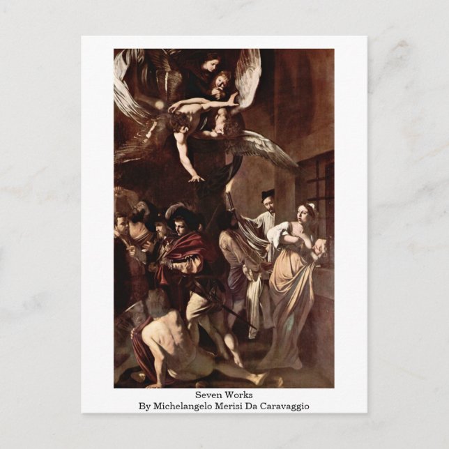 Postal Siete Obras De Michelangelo Merisi Da Caravaggio (Anverso)
