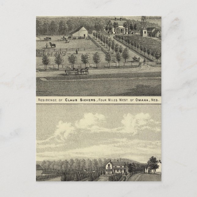 Postal Sievers y Eicke, Nebraska (Anverso)