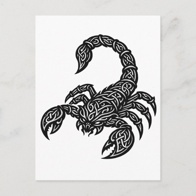 Postal Sigilo de Escorpio — Tatuaje de Zodiaco Mítico (Anverso)