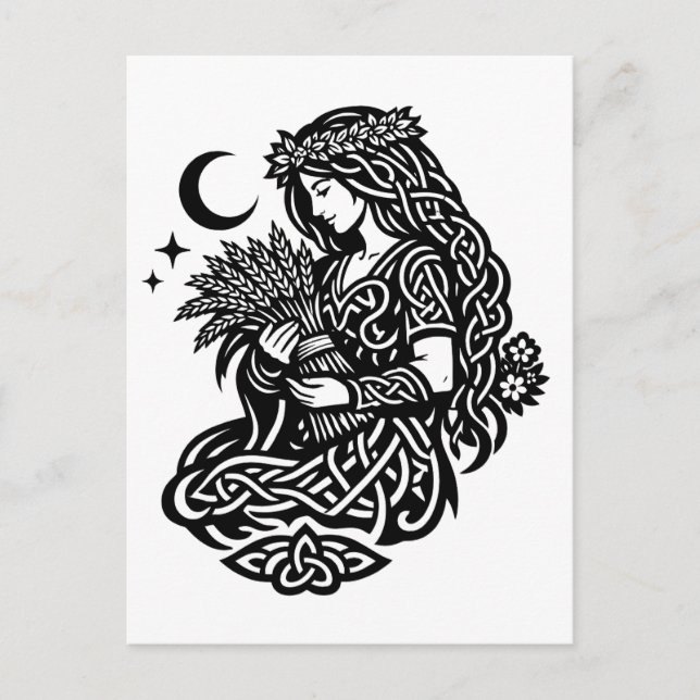 Postal Sigilo de la Doncella de Virgo — Tatuaje de Zodiac (Anverso)