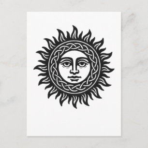 Postal Sigilo de Rostro Solar - Camiseta del Emblema del 