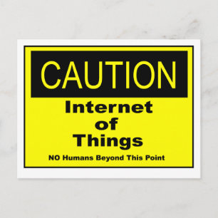 Postal Signo de advertencia de advertencia de Internet of