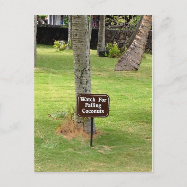 Postal Signo de advertencia de Coconui Hawaii (Anverso)