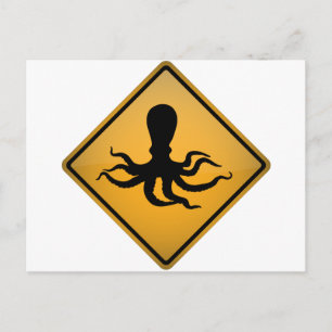 Postal Signo de advertencia de Octopus